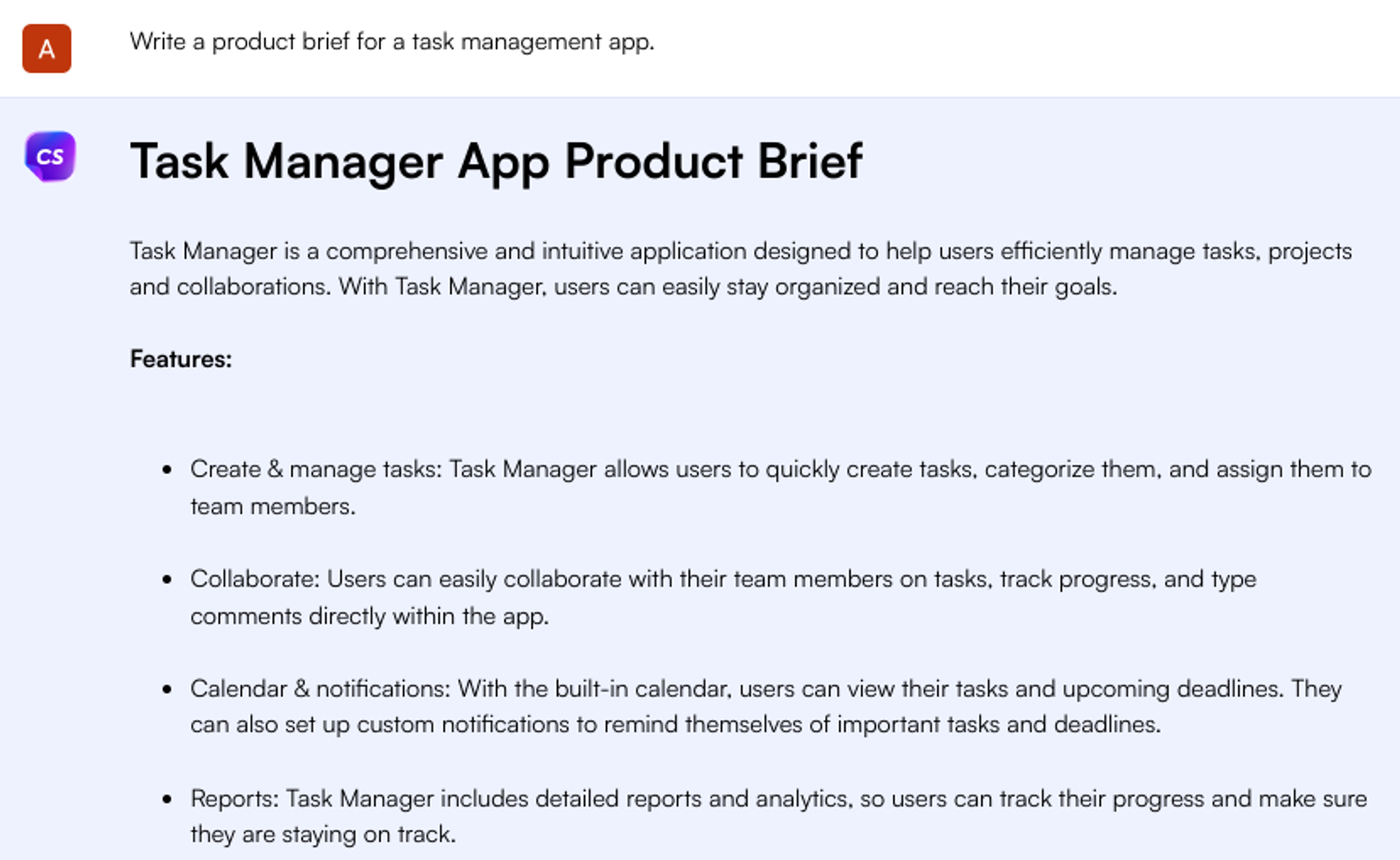 Resumen del producto: casos de uso de chatgpt