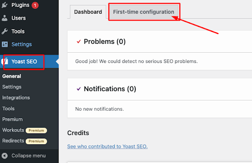Buka tab Konfigurasi pertama kali