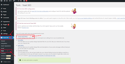 Klik Impor dan Ekspor.