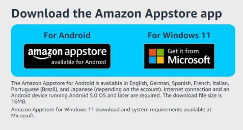 Vai su Amazon App Store per scaricare apk su iPhone