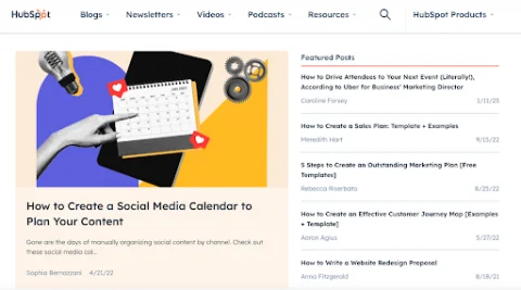 lista de conținut de blog