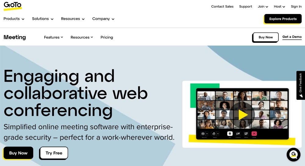 Witryna GoTo Meeting