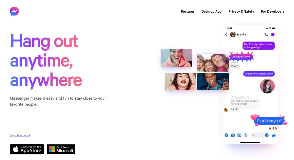 Witryna Facebook Messenger