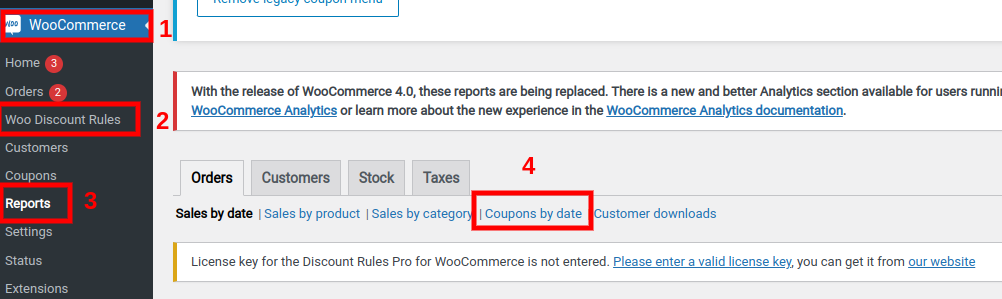 Proses konfigurasi untuk menghasilkan laporan kupon