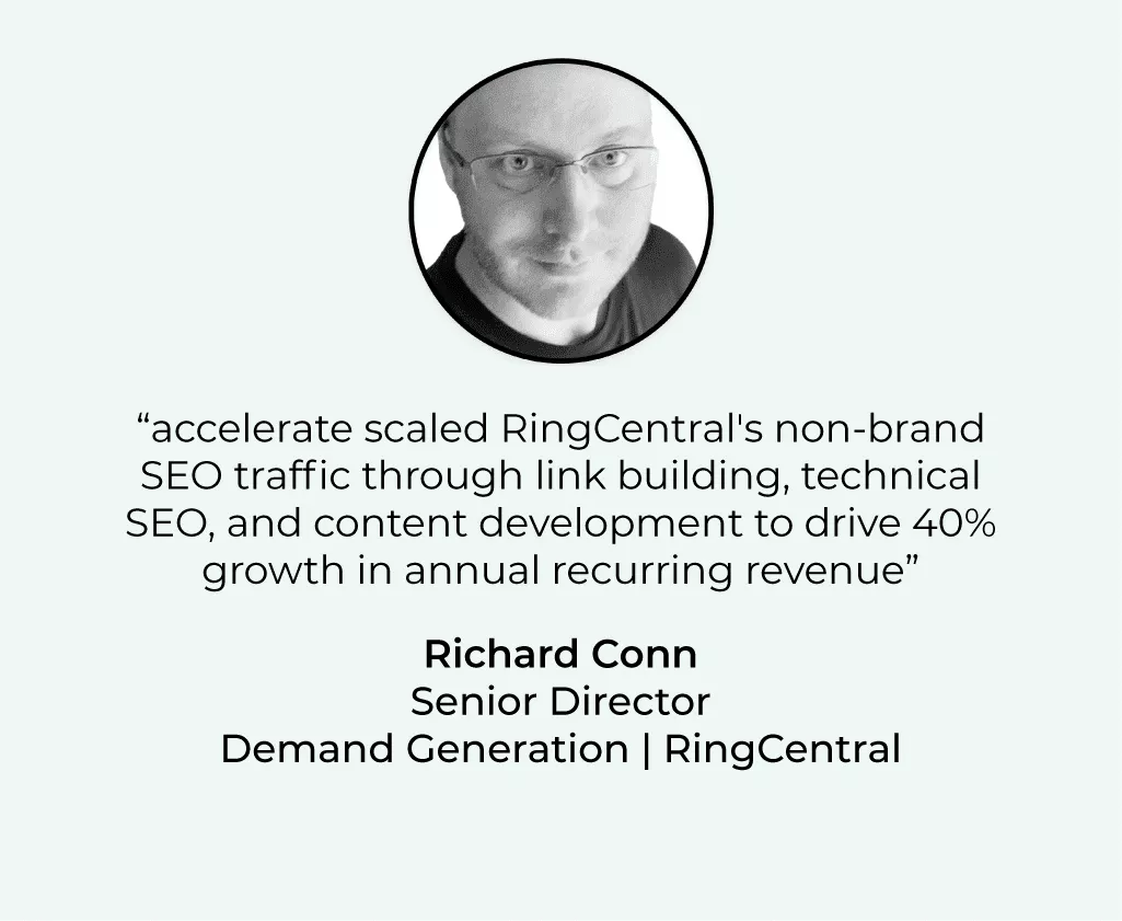 Testimonial SEO SaaS Richard Conn RingCentral