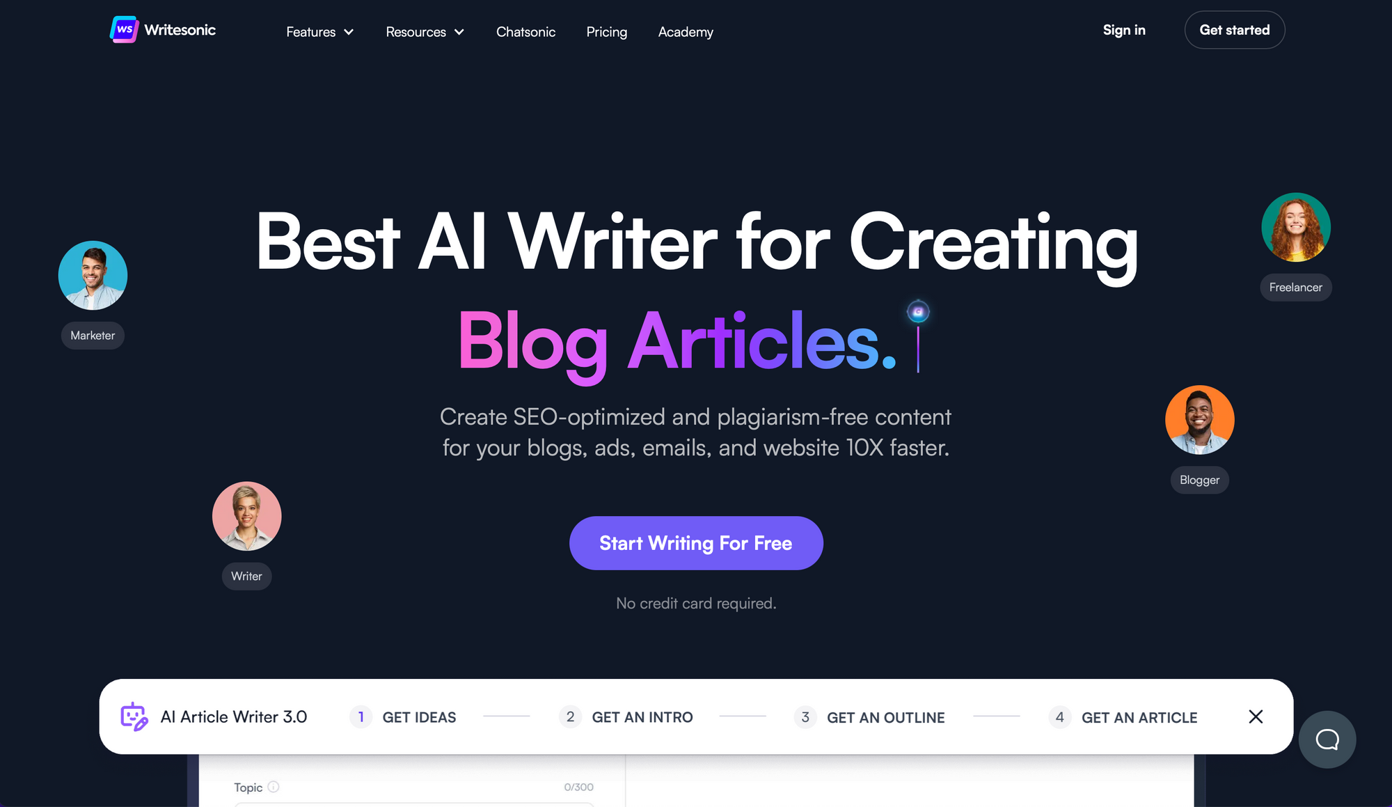 Writesonic - Cele mai bune alternative ChatGPT pentru scriere
