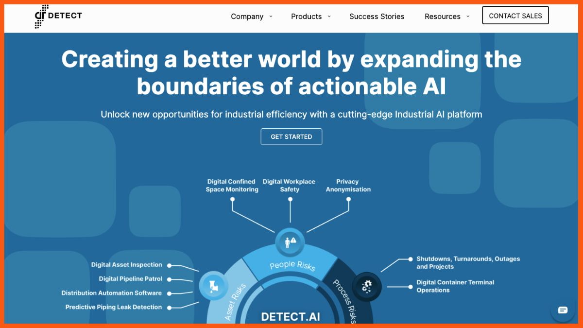 Página de inicio de Detect Technologies