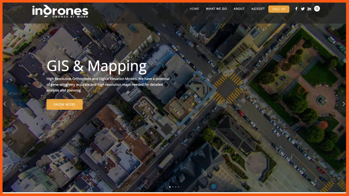 Página de inicio de Indrones