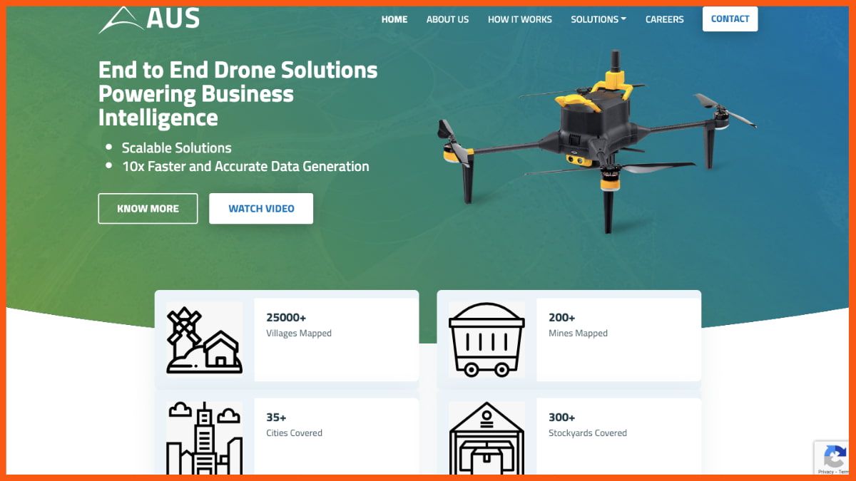 Página de inicio de sistemas no tripulados de Aarav