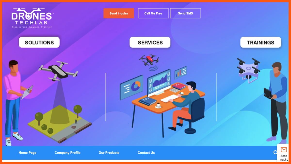 Página de inicio del laboratorio de tecnología de drones