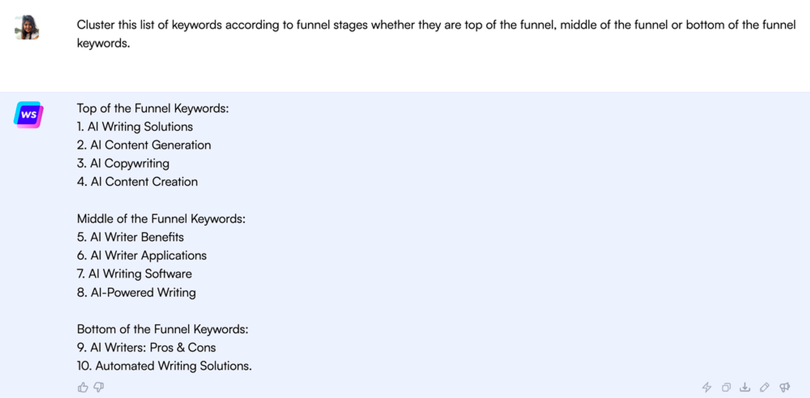 Contoh ChatSonic - Alternatif ChatGPT untuk produktivitas