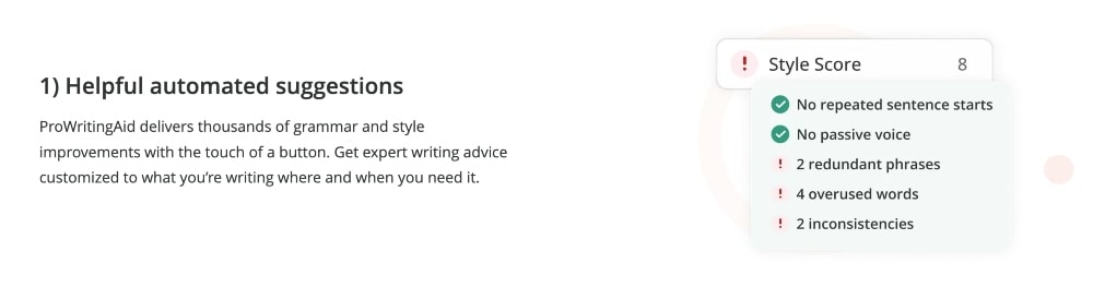 ميزات ProWritingAid