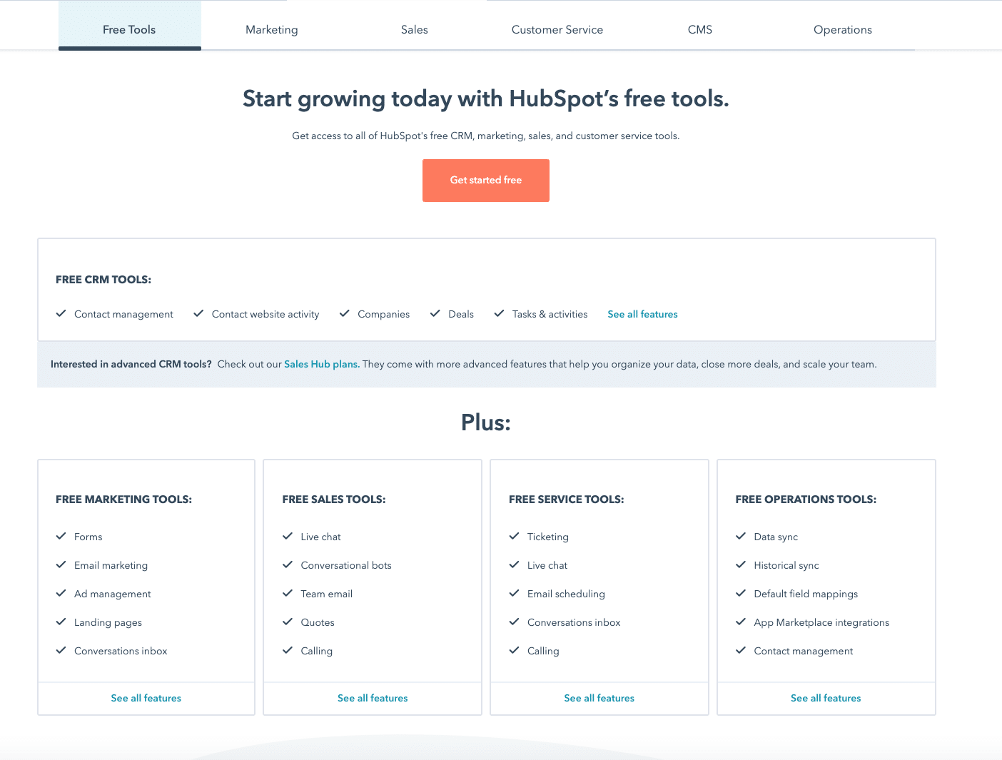 Strumenti gratuiti di Hubspot