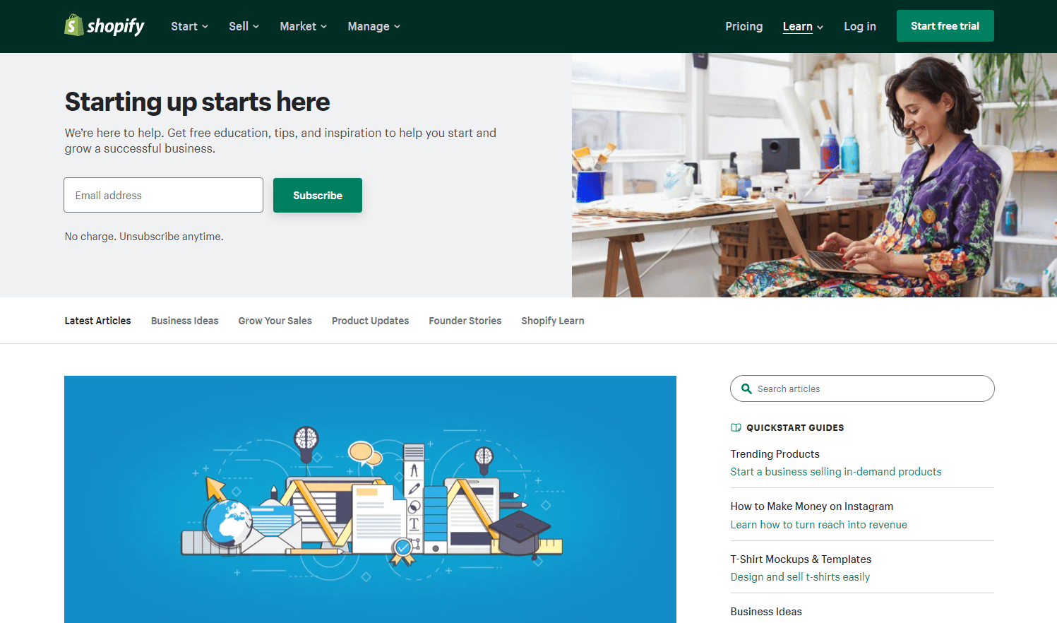 Shopify-Blogstream für Startups