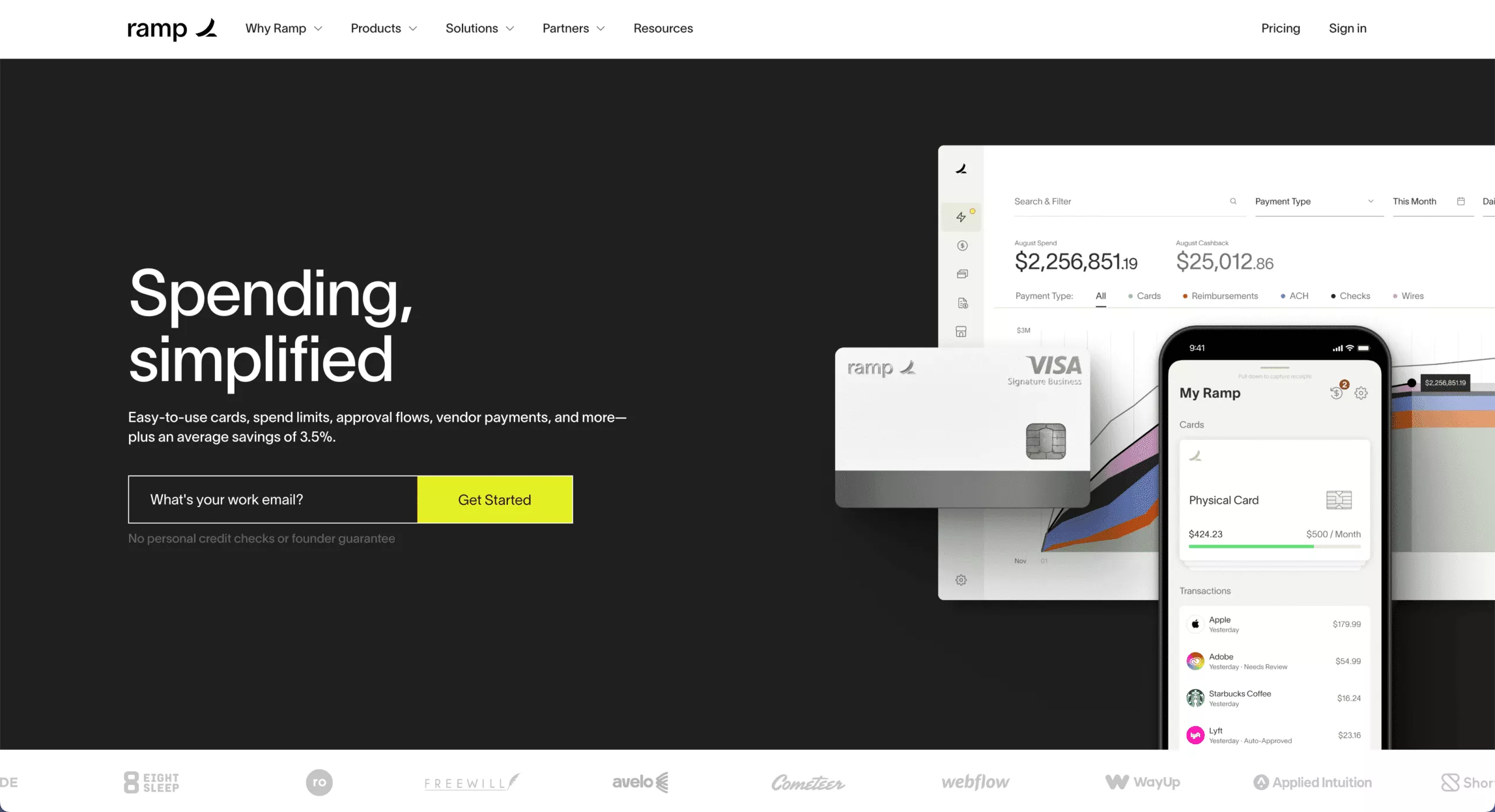 Rampe; eine weitere einfache, aber effektive SaaS-Site