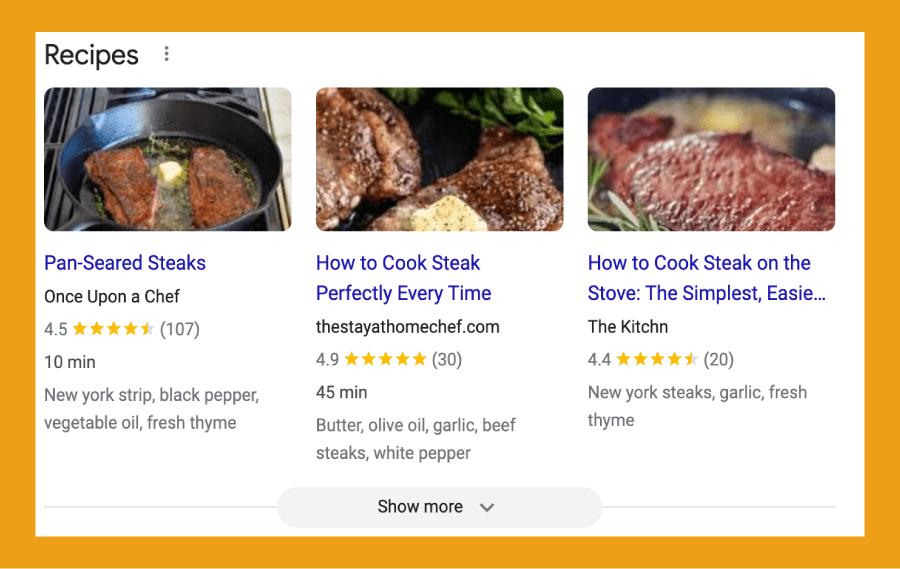 豐富網頁摘要示例