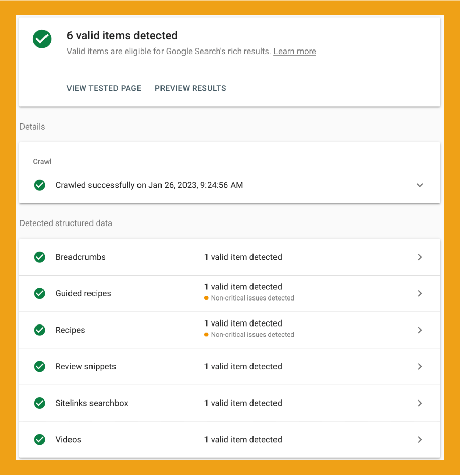 Google Rich Results 測試結果