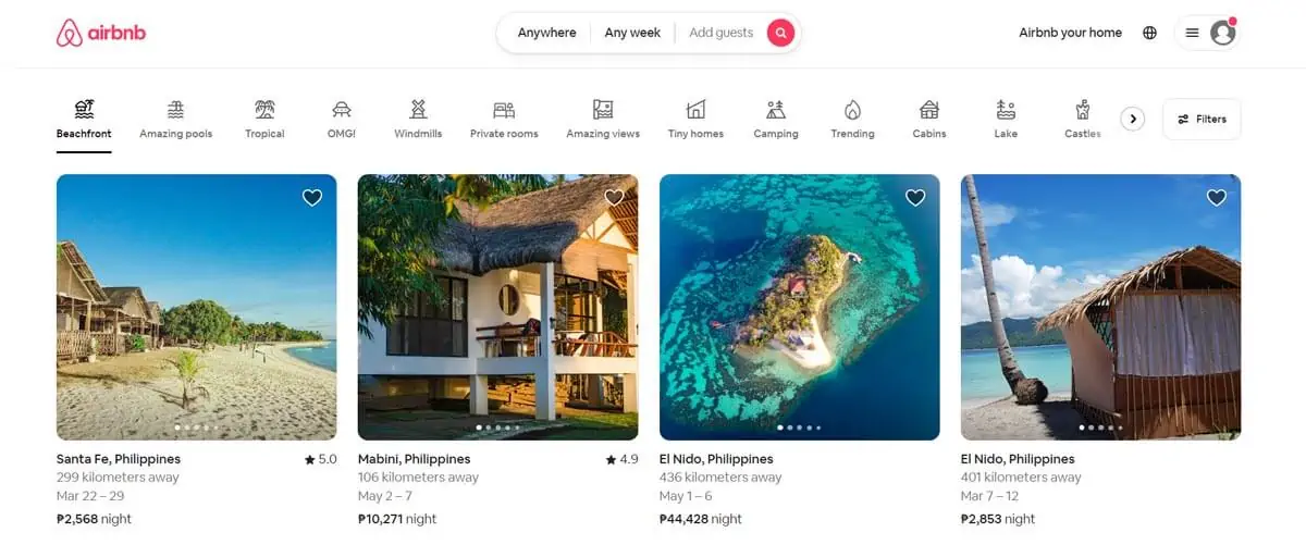 Airbnb-Homepage
