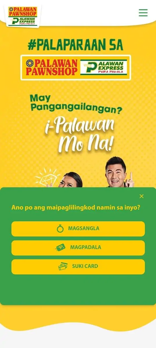 Homepage-Design Palawan Pfandhaus App