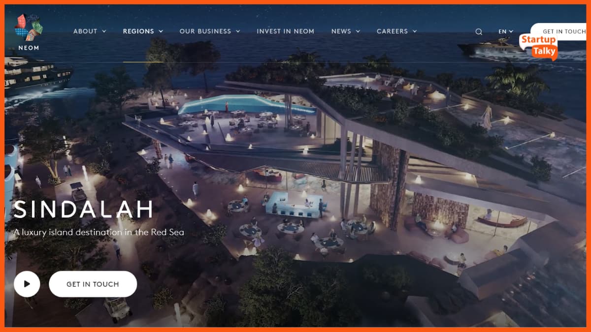 NEOM - Sindalah, Screenshot von der NEOM-Website