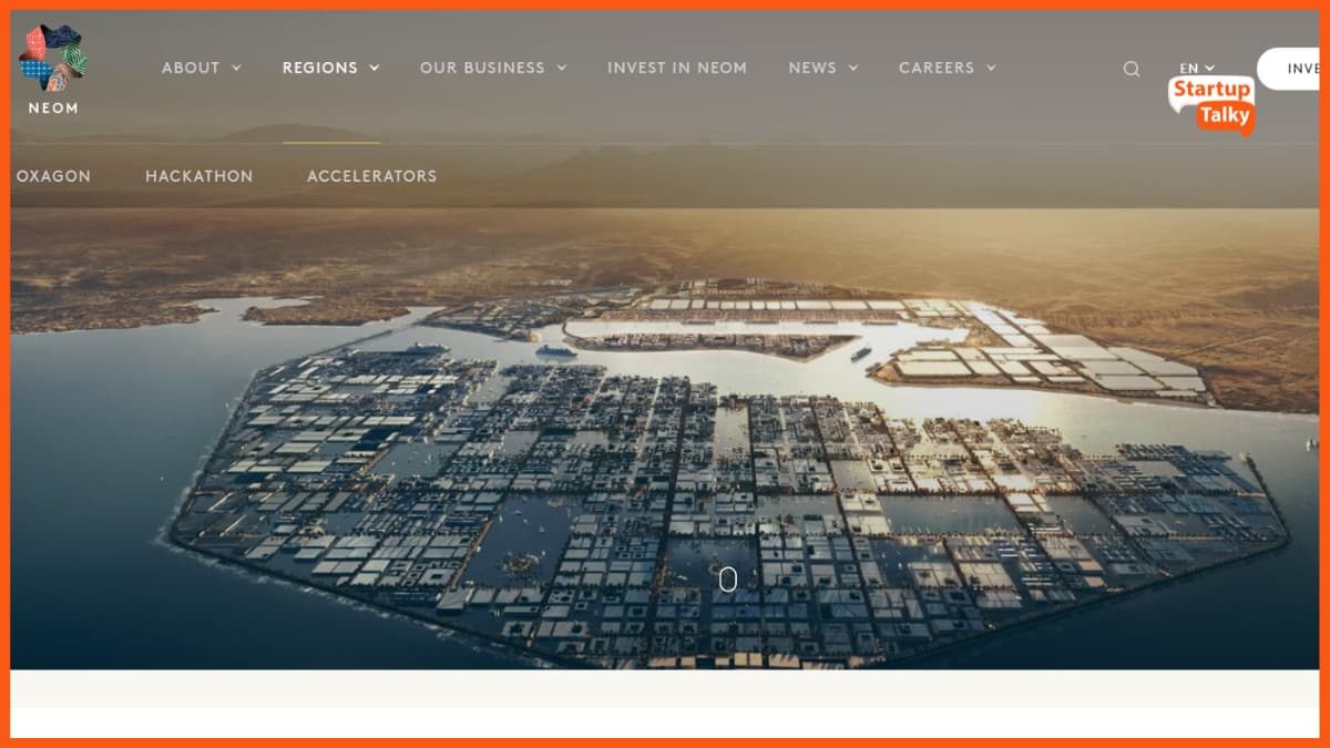 NEOM Oxagon, Screenshot von der NEOM-Website
