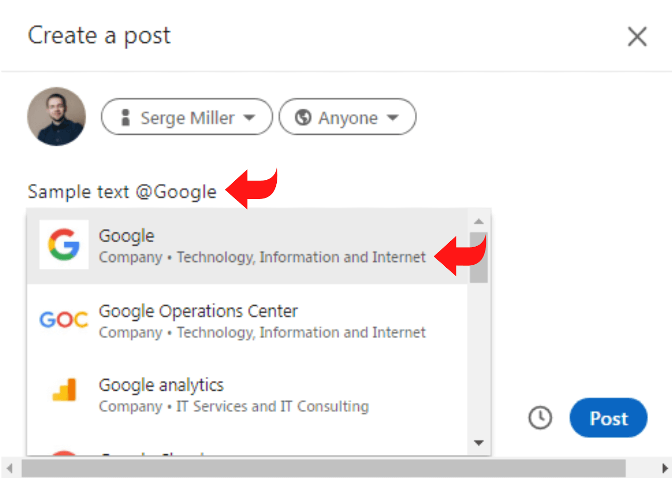 создать компанию-пост-тег
