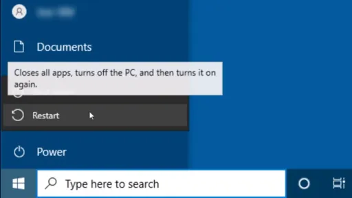 Reinicie o seu PC para acelerar o computador