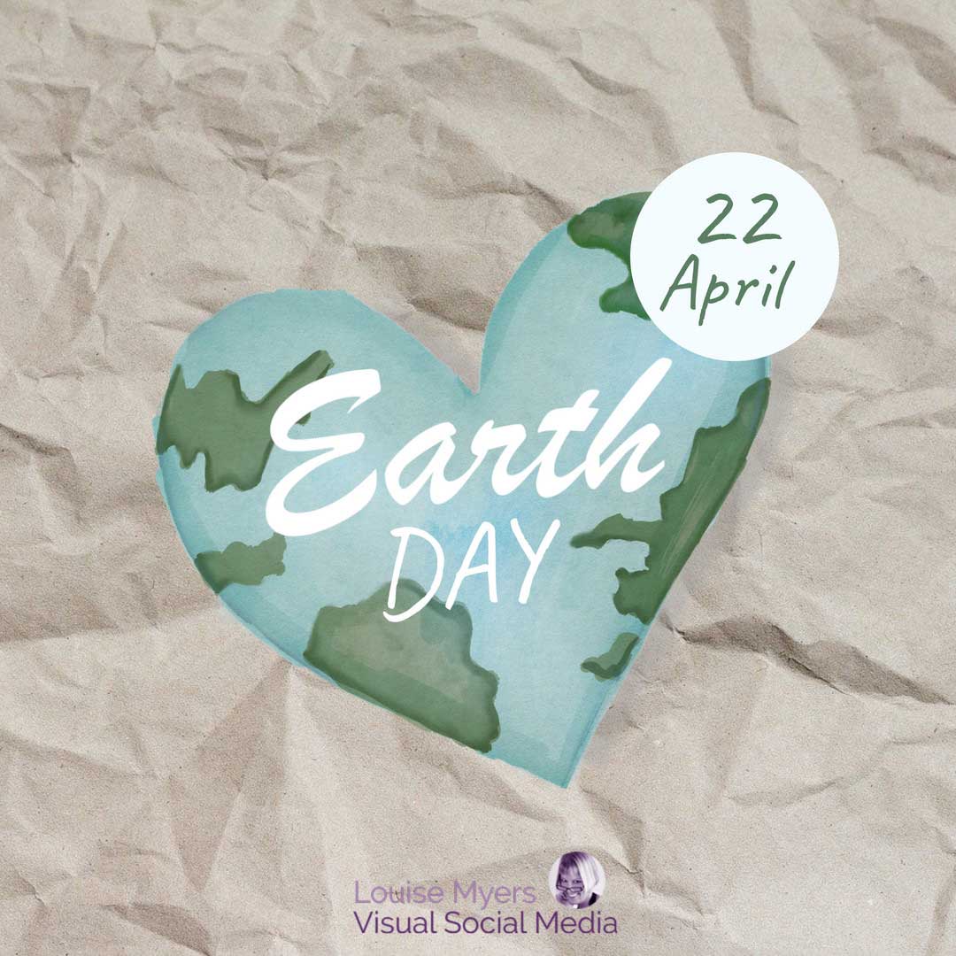 la terre en forme de coeur sur du papier brun dit le jour de la terre 22 avril.