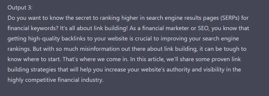 ChatGPT - Intro-Ausgabe