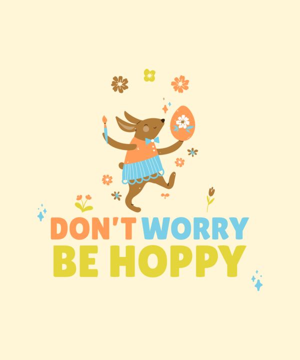 带有复活节快乐兔子的儿童 T 恤设计生成器 4848c El1