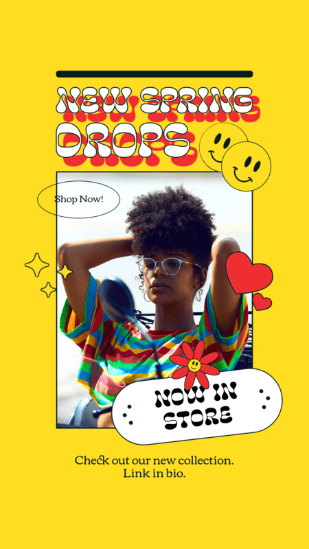 春季系列的 Instagram 故事创作者采用 60 S 灵感图形 4971d El1 (1)