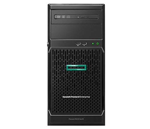 Hpe ProLiant ML30 Gen10 塔式服務器,英特爾至強 E-2124 四核 3.3GHz 8MB,32GB DDR4 內存,4TB SSD,RAID,iLO 5
