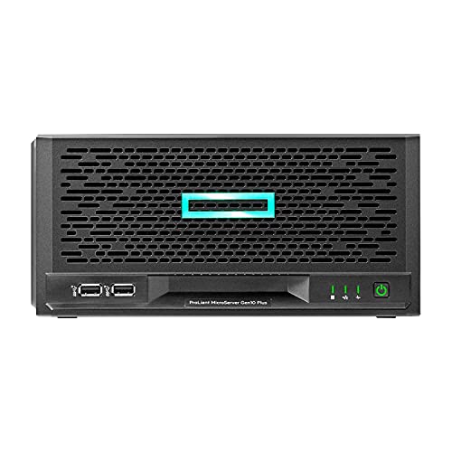 適用於小型企業的 HP MicroServer Gen10 Plus 塔式服務器,Xeon E-2224 3.4GHz 至 3.4GHz Turbo,64GB RAM,4TB 快速 SSD 存儲,RAID,Windows Server 2019