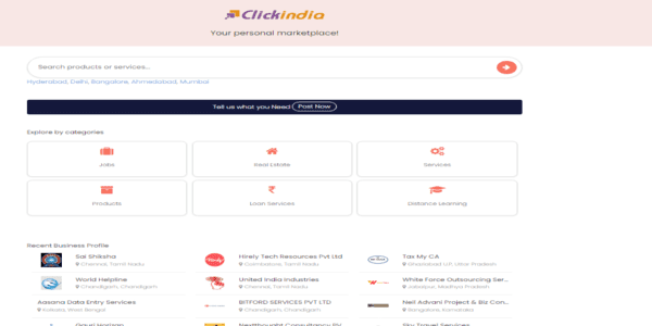 Sites classificados indianos 2023 - Lista dos 100 principais classificados gratuitos da Índia para postagem de anúncios on-line @ads2020.marketing Blog para iniciantes ClickIndia-major-classifieds-India-600x300