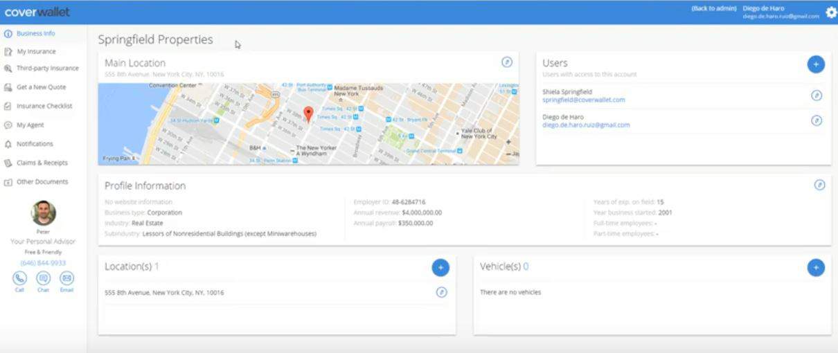CoverWallet küçük işletme sigortası