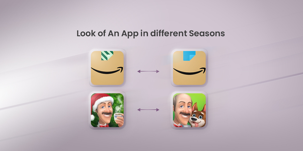 季節のマーケティングのためのアプリアイコン