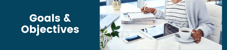 bandera de metas y objetivos