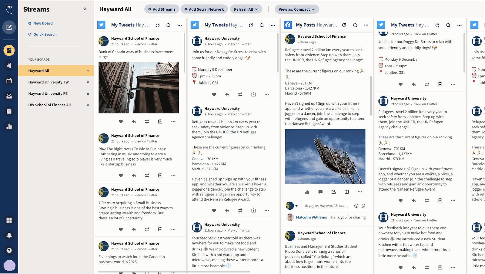واجهة hootsuite