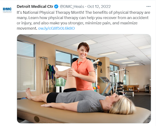 Twitter-Beispiel des Detroit Medical Center