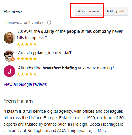 "Scrivere una recensione"