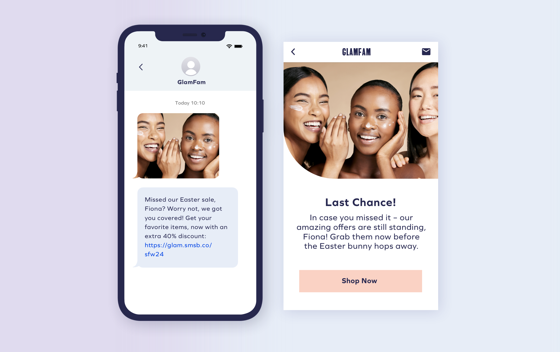 SMS 및 이메일 마케팅 템플릿