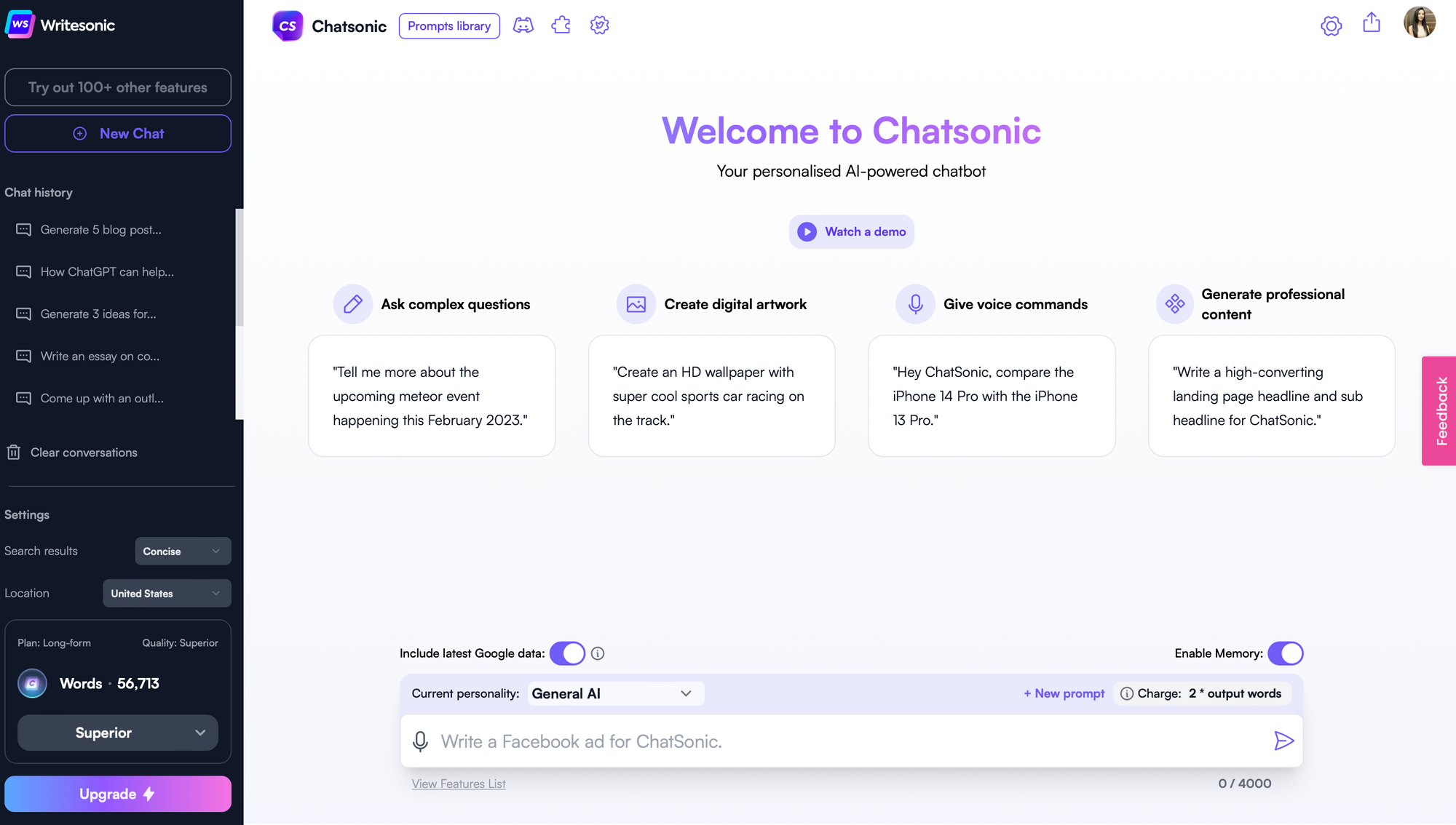 ChatSonic — GPT-4 kontra ChatGPT
