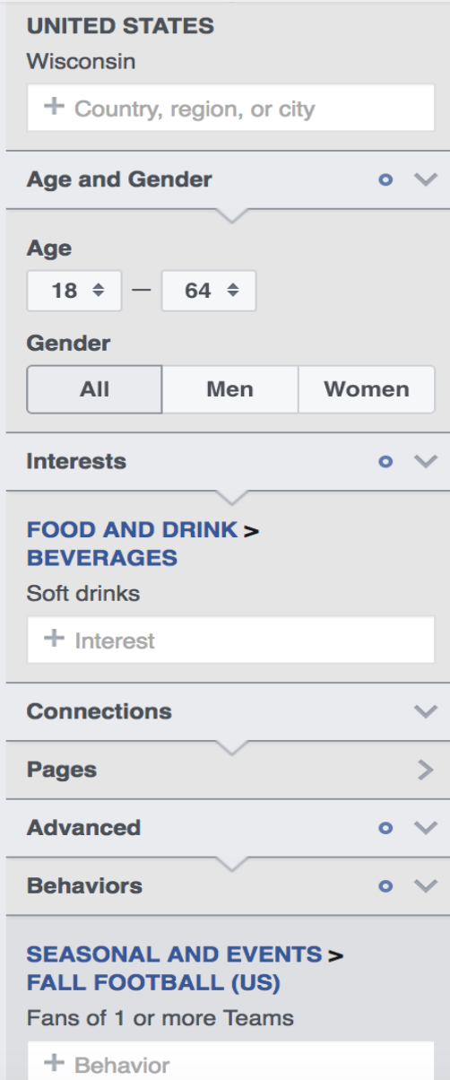 すべてのオプションを備えたオーディエンスボックスのセットアップ