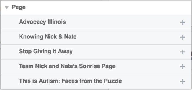 好きなファンページに基づいて視聴者を引っ張る