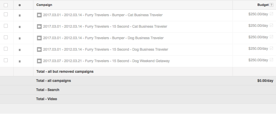 YouTube 廣告系列設置