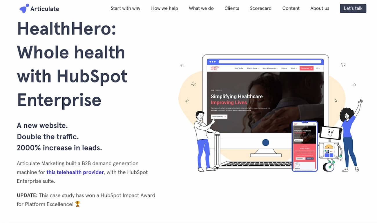 Elementul de diferențiere a mărcii site-ului dvs. poate include studii de caz sau mărturii pentru a arăta cum produsul dvs. poate ajuta pe alții.