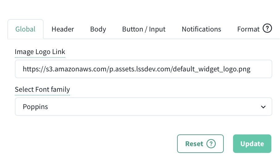 Personalizzazione widget