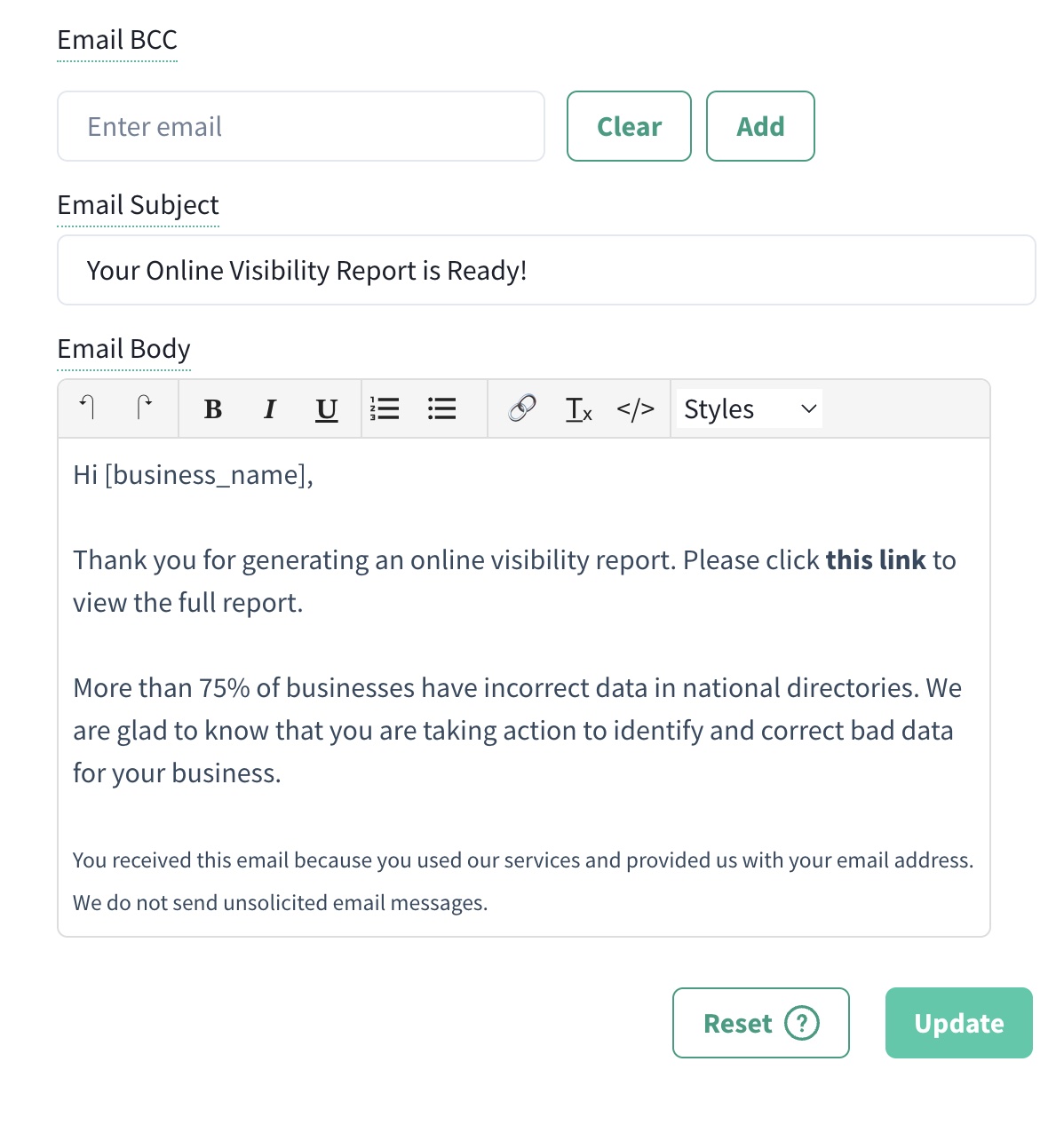 Segnalazione e-mail di notifica gratuita