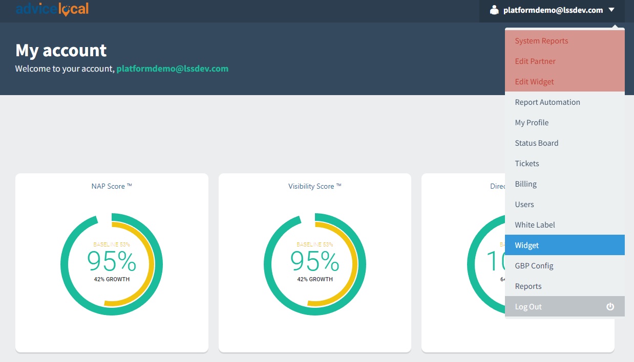 Consigli Account locale