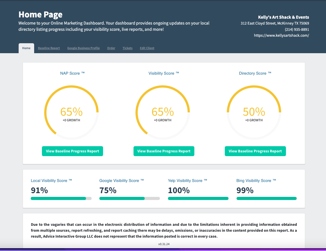Consigli Cruscotto locale